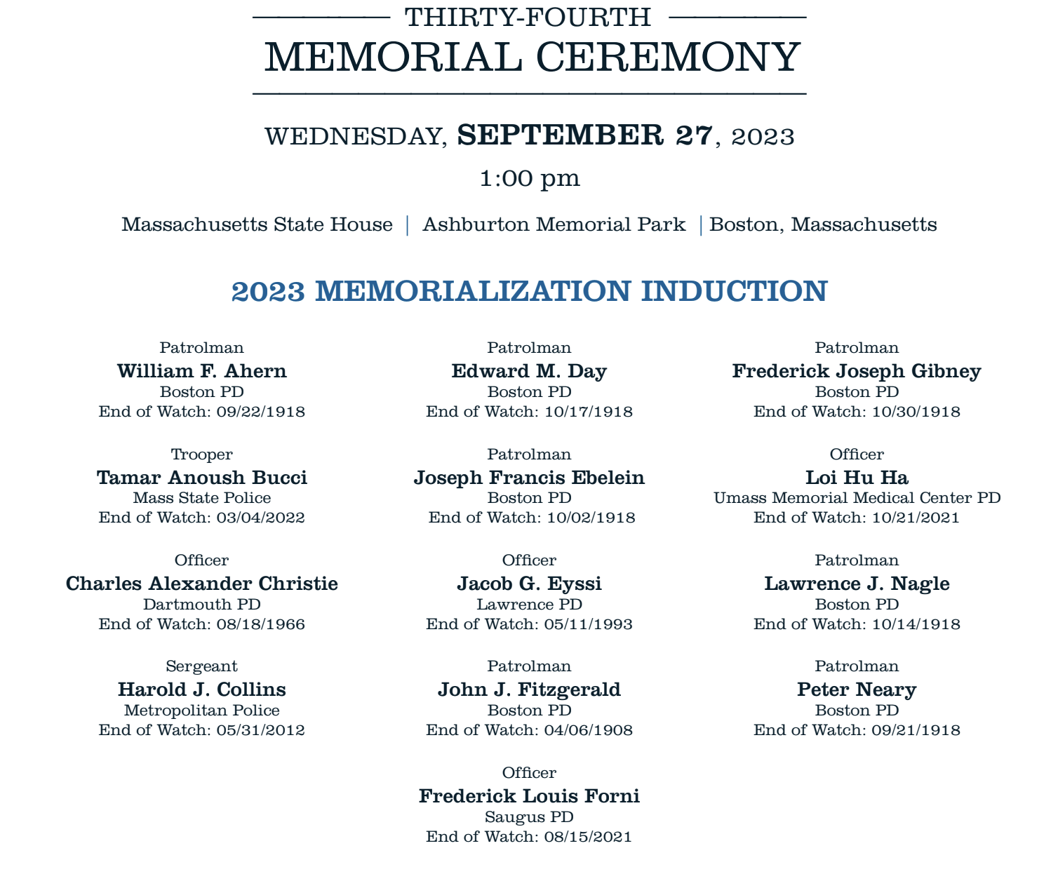 Blog | Massachusetts Law Enforcement Memorial Foundation
